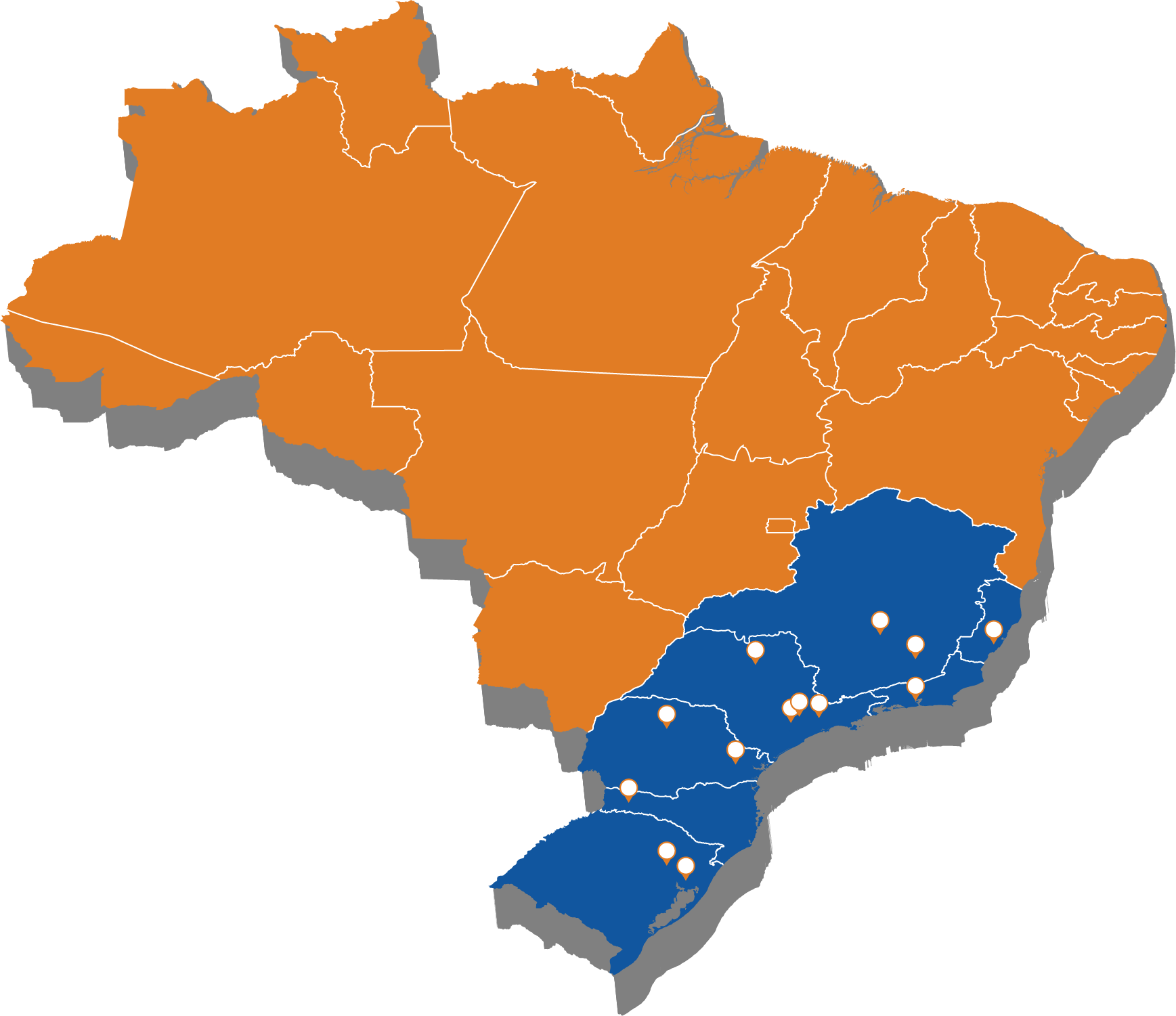 Unidades estratégicas da Bulkylog pelo Brasil